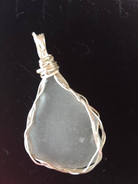 White Sea Glass Pendant