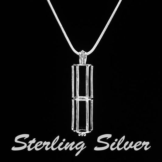 Sterling Silver Cylinder Cage