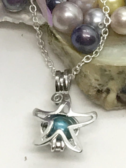 Sterling Silver Starfish Cage Pendant