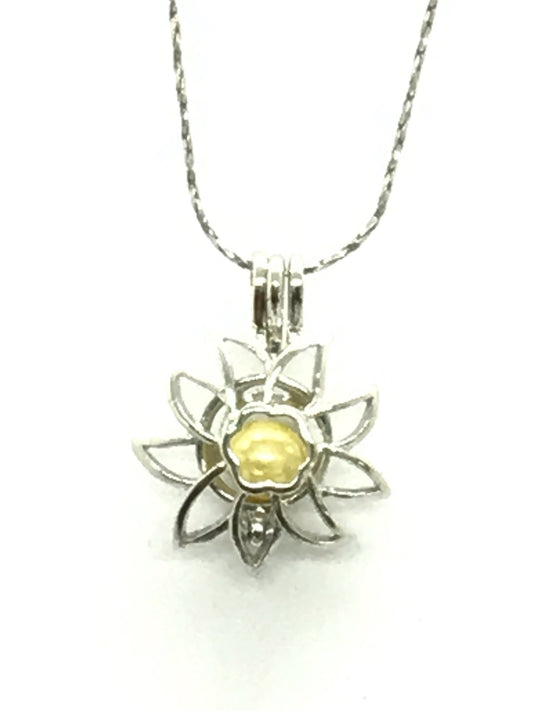 Silver Plated Sunflower Locket