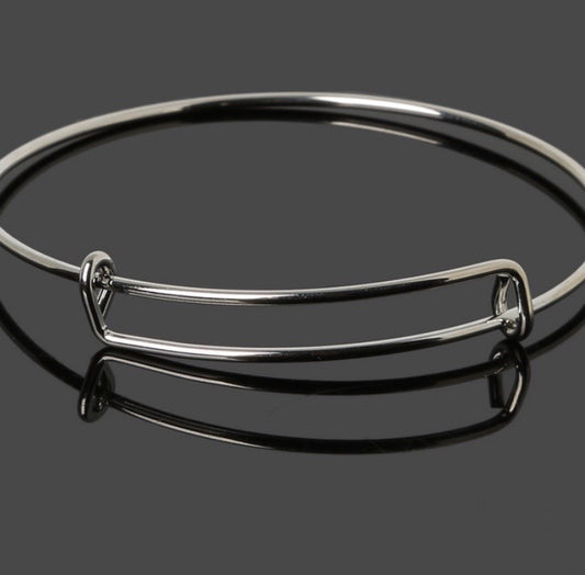 Silver Plated Bangle for Pearls and Charms