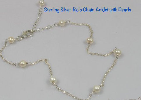 Silver chain and pearls
